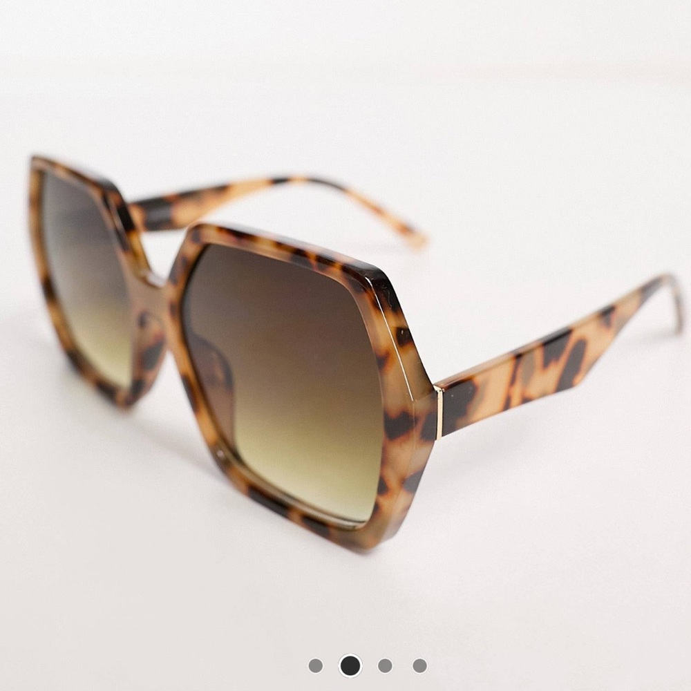 NWT oversized sunglasses in tortoise neutral square - Picture 4 of 6